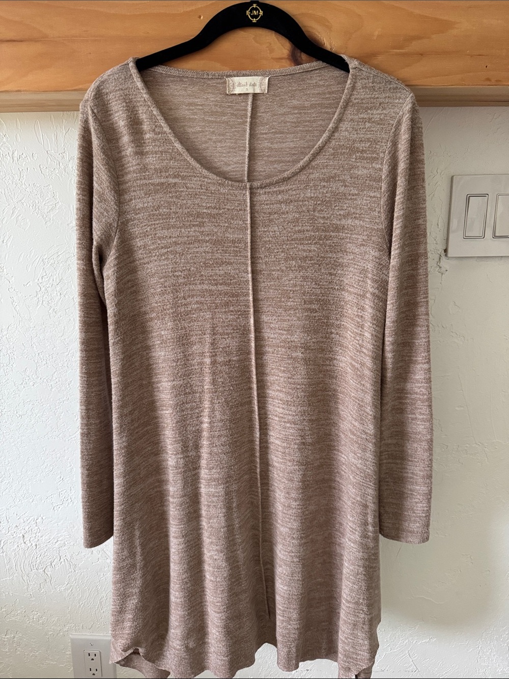 Altar'd State Neutral Taupe Long Sleeve dress